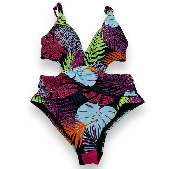Bar III Multicolor Tropical One Piece Swimsuit - Picture 3 of 9